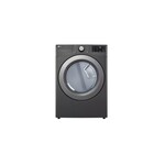 LG DLE3470M 27" Front Load Electric Vented Dryer with 7.4 cu. ft. Ultra Large Capacity, Energy Star, Sensor Dry, FlowSense® Duct Clogging (Middle Black)