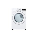 LG DLE3470W 27" Front Load Electric Vented Dryer with 7.4 cu. ft. Ultra Large Capacity, Energy Star, Sensor Dry, FlowSense® Duct Clogging (White)