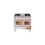 ILVE UND40FNMPRAPLP Nostalgie II Noblesse 40 inch Dual Fuel Range (Liquid Propane, Triple Glass Door, RAL, Copper)