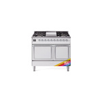 ILVE UND40FQNMPRACLP Nostalgie II Noblesse 40 inch Dual Fuel Range (Liquid Propane, Solid Door, RAL, Chrome)