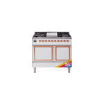 ILVE UND40FQNMPRAPLP Nostalgie II Noblesse 40 inch Dual Fuel Range (Liquid Propane, Solid Door, RAL, Copper)