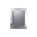 Summit AL55OSCSS 24" Built-In Outdoor Compact Refrigerator with 4.2 cu. ft. Capacity, Factory Installed Lock, ADA Compliant, Sabbath Mode, in Stainless Steel  (Right Hinge)