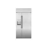 Cafe CSB42YP2NS1 42" Smart Built-In Side-by-Side Refrigerator with 24.5 Cu. Ft. Capacity, Showcase LED Lighting and External Dispenser in Stainless Steel