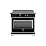 Bertazzoni HER365ICFEPNET Heritage Series 36" Induction Range with 5 Elements, 5.7 cu. ft. Capacity Oven, Cast Iron Griddle and Self Clean (Nero Black)