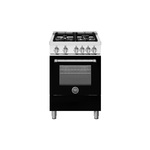 Bertazzoni MAS244GASNEVLP Master Series 24" Gas Range with 4 Burners, 2.5 cu. ft. Oven Capacity, Continuous Cast Iron Grates and Convection (Nero Black, Liquid Propane)