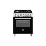 Bertazzoni MAS305GASNEVLP Master Series 30" Gas Range with 5 Burners, 4.7 cu. ft. Oven Capacity, Continuous Cast Iron Grates and Convection (Nero Black, Liquid Propane)