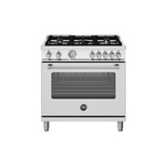 Bertazzoni MAS365DFMXVLP Master Series 36" Dual Fuel Range with 5 Burners, 5.9 cu. ft. Oven Capacity, Continuous Cast Iron Grates and Dual Convection (Stainless Steel, Liquid Propane)