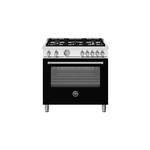 Bertazzoni MAS365GASNEVLP Master Series 36" Gas Range with 5 Burners, 5.9 cu. ft. Oven Capacity, Continuous Cast Iron Grates and Convection (Nero Black, Liquid Propane)