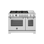 Bertazzoni MAS486GDFMXVLP Master Series 48" Dual Fuel Range with 6 Burners, Electric Griddle. 7.1 cu. ft. Total Oven Capacity and Dual Convection (Stainless Steel, Liquid Propane)