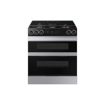 Samsung NSG6DG8550SR 30" Smart Slide-In Gas Range with 5 Burners, 6 cu. ft. Oven Capacity, Flex Duo and Illuminated Precision Knobs in Stainless Steel