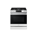 Samsung NX60CB831512 30" Smart Slide-In Gas Range with 5 Burners, 6 cu. ft. Oven Capacity, Air Fry, Convection and Self Clean (White Glass)