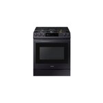 Samsung NX60T8711SG 30" Smart Slide-In Gas Range with 5 Sealed Burners, 6 cu. ft. Oven Capacity, Convection+, Smart Dial, No Preheat Air Fry, (Black Stainless Steel)