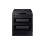 Samsung NX60T8751SG 30" Smart Slide-In Gas Range with 6 cu. ft. Total Capacity Oven, 5 Burners, Smart Dial, Air Fry, Flex Duo, Convection, Self Clean and ADA Compliant (Fingerprint Resistant Black Stainless Steel)