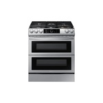 Samsung NX60T8751SS 30" Smart Slide-In Gas Range with 6 cu. ft. Total Capacity Oven, 5 Burners, Smart Dial, Air Fry, Flex Duo, Convection, Self Clean and ADA Compliant (Fingerprint Resistant Stainless Steel)