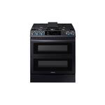 Samsung NY63T8751SG 30" Smart Slide-In Dual Fuel Range with 6.3 cu. ft. Total Capacity Oven, 5 Burners, Air Fry, Flex Duo, Convection, Self Clean, ADA Compliant (Fingerprint Resistant Black Stainless Steel)