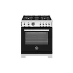 Bertazzoni PRO304BFGMNETLP Professional Series 30" Gas Range with 4 Brass Burners, 4.7 cu. ft. Oven Capacity, Dual Convection and Temperature Probe (Nero Black, Liquid Propane)