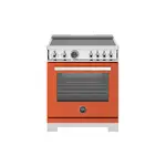 Bertazzoni PRO304IFEPART Professional Series 30 inch Induction Range with 4 Elements, 4.6 cu. ft. Oven Capacity, Self Clean and Air Fry (Arancio Orange)