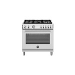 Bertazzoni PRO365DFMXVLP Professional Series 36" Dual Fuel Range with 5 Burners, 5.9 cu. ft. Oven Capacity, Dual Convection and Temperature Gauge in Stainless Steel (Liquid Propane)