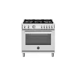 Bertazzoni PRO365GASXVLP Professional Series 36" Gas Range with 5 Burners, 5.9 cu. ft. Oven Capacity, Dual Convection and Temperature Gauge in Stainless Steel (Liquid Propane)