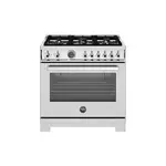 Bertazzoni PRO366BCFEPXTLP Professional Series 36" Dual Fuel Range with 6 Brass Burners, 5.7 cu. ft. Oven Capacity, Self Clean and Removable Cast-Iron Griddle (Stainless Steel, Liquid Propane)