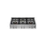 Bertazzoni PROF366RTBXTLP 36" Professional Series Gas Rangetop with 6 Sealed Brass Burners, and Cast Iron Grates in Stainless Steel (Liquid Propane)