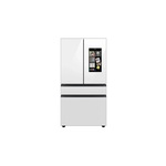 Samsung RF23BB890012 36" Bespoke Smart 4 Door French Door Refrigerator with 22.5 cu. ft. Capacity, Family Hub, Beverage Center, Customizable Panel, FlexZone Drawer and Dual Ice Maker (White Glass)