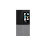 Samsung RF23CB9900QK 36" Bespoke Smart 4 Door French Door Refrigerator with 22.5 cu. ft. Capacity, Family Hub+, FlexZone and Beverage Center in Charcoal Gas Top and Stainless Steel Bottom Panels