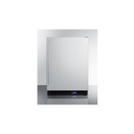 Summit SPFF51OSIM 24" Outdoor Freezer with 4.6 cu. ft. Capacity, Lock, Reversible Door, Sabbath Mode, in Stainless Steel (Yes)