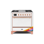 ILVE UM09FDQNS3RAPLP Majestic II 36" Dual Fuel Range with 6 Burners, Griddle, Warming Drawer (RAL, Copper, Liquid Propane, Solid Door)