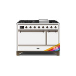 ILVE UM12FDQNS3RABLP Majestic II 48 inch Dual Fuel Range (Liquid Propane, Solid Door, RAL, Burnished)