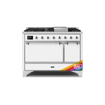 ILVE UM12FDQNS3RACLP Majestic II 48 inch Dual Fuel Range (Liquid Propane, Solid Door, RAL, Chrome)