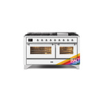 ILVE UM15FDNS3RACLP Majestic II 60 inch Dual Fuel Range (Liquid Propane, Triple Glass Door, RAL, Chrome)