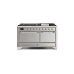 ILVE UM15FDQNS3SSCLP Majestic II 60" Dual Fuel Range (Liquid Propane, Solid Door, Stainless Steel, Chrome)