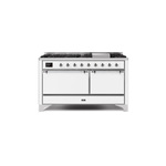 ILVE UM15FDQNS3WHCLP Majestic II 60" Dual Fuel Range (Liquid Propane, Solid Door, White, Chrome)