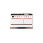 ILVE UM15FDQNS3WHPLP Majestic II 60" Dual Fuel Range (Liquid Propane, Solid Door, White, Copper)