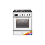 ILVE UM30DNE3RACLP Majestic II 30 inch Dual Fuel Range (Liquid Propane, Triple Glass Door, RAL, Chrome)