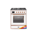 ILVE UM30DNE3RAP Majestic II 30 inch Dual Fuel Range (Natural Gas, Triple Glass Door, RAL, Copper)