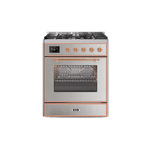 ILVE UM30DNE3SSPLP Majestic II 30" Dual Fuel Range (Liquid Propane, Triple Glass Door, Stainless Steel, Copper)