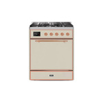 ILVE UM30DQNE3AWPLP Majestic II 30" Dual Fuel Range (Liquid Propane, Solid Door, Antique White, Copper)