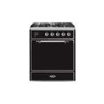 ILVE UM30DQNE3BKCLP Majestic II 30" Dual Fuel Range (Liquid Propane, Solid Door, Glossy Black, Chrome)