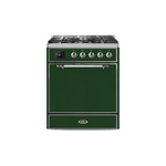 ILVE UM30DQNE3EGCLP Majestic II 30" Dual Fuel Range (Liquid Propane, Solid Door, Emerald Green, Chrome)