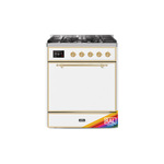 ILVE UM30DQNE3RAGLP Majestic II 30" Dual Fuel Range (Liquid Propane, Solid Door, RAL, Brass)