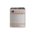 ILVE UM30DQNE3SSPLP Majestic II 30" Dual Fuel Range (Liquid Propane, Solid Door, Stainless Steel, Copper)