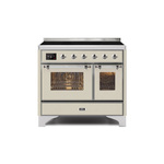 ILVE UMDI10NS3AWC Majestic II 40" Induction Range (Triple Glass Door, Antique White, Chrome)