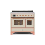 ILVE UMDI10NS3AWP Majestic II 40" Induction Range (Triple Glass Door, Antique White, Copper)