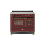 ILVE UMDI10NS3BUB Majestic II 40" Induction Range (Triple Glass Door, Burgundy, Burnished)