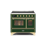 ILVE UMDI10NS3EGG Majestic II 40" Induction Range (Triple Glass Door, Emerald Green, Brass)