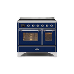 ILVE UMDI10NS3MBC Majestic II 40" Induction Range (Triple Glass Door, Midnight Blue, Chrome)