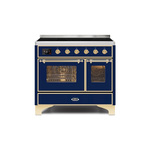 ILVE UMDI10NS3MBG Majestic II 40" Induction Range (Triple Glass Door, Midnight Blue, Brass)