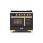 ILVE UMDI10NS3MGG Majestic II 40" Induction Range (Triple Glass Door, Graphite Matte, Brass)